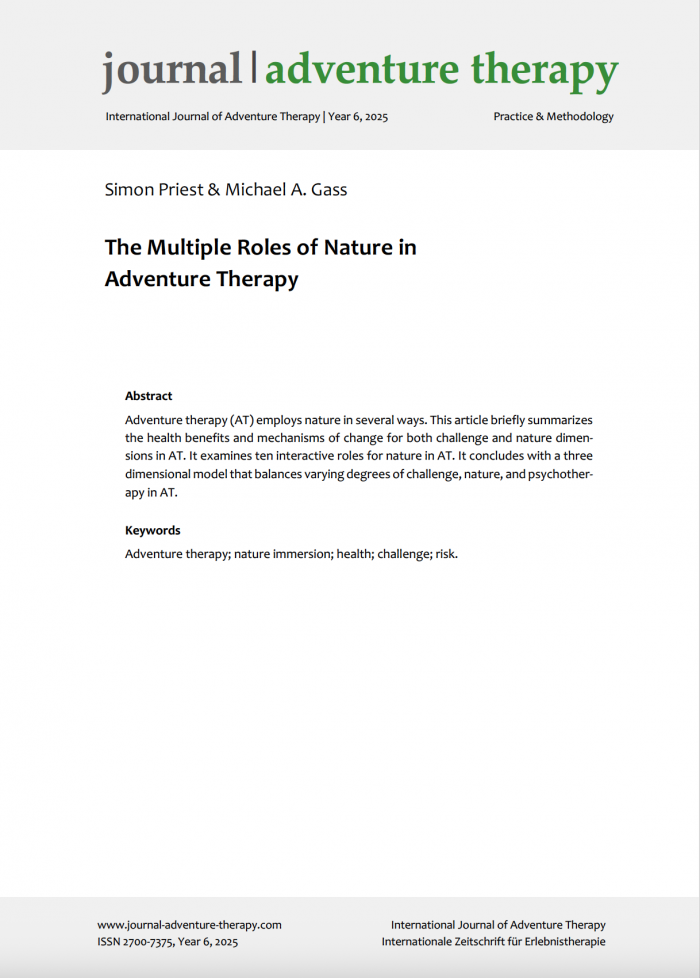 The Multiple Roles of Nature in  Adventure Therapy
