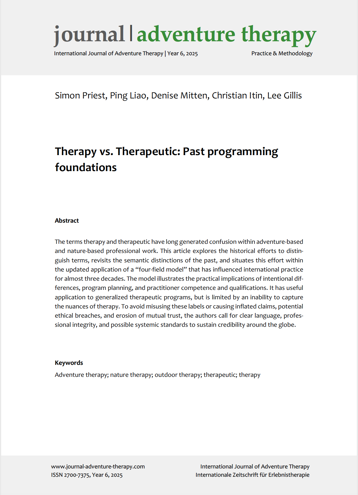 Therapy vs. Therapeutic: Past programming foundations